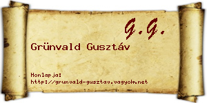 Grünvald Gusztáv névjegykártya